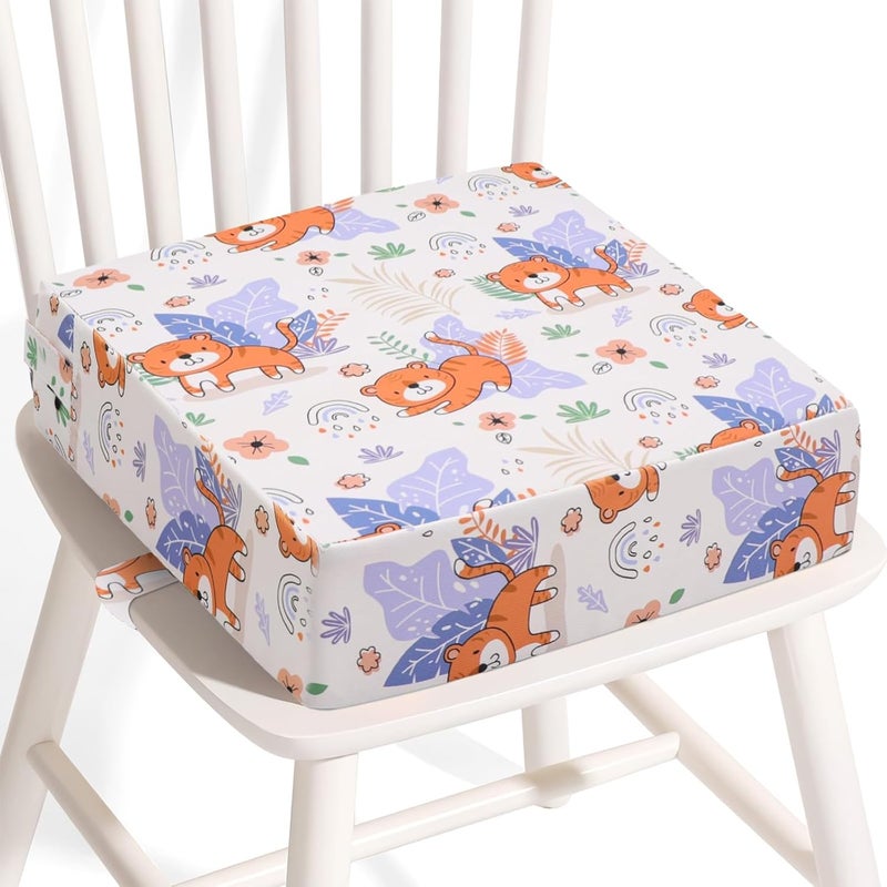 KAGIWEI Booster Seat for Kitchen Chair - Strong Support Toddler Booster Seat for Dining Table, Portable Booster Chair with Adjustable Elasticity Straps for Toddlers Eating Travel Home - Image 1